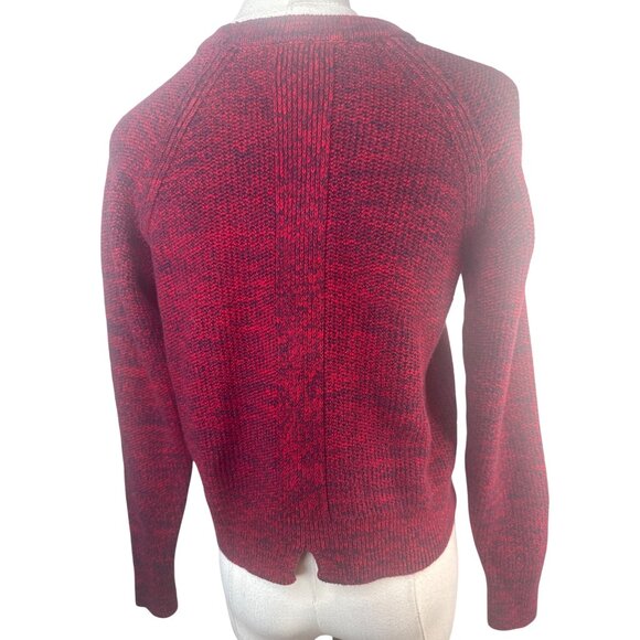 2/$30 Banana Republic Red & Black Small Knit Sweater Cotton/Nylon - Picture 3 of 13